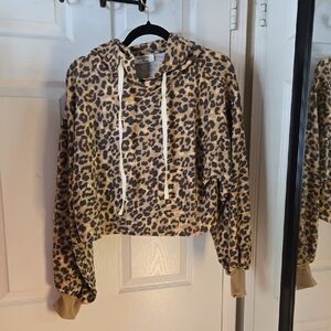 Zenana Outfitters Leopard Print Hoodie
